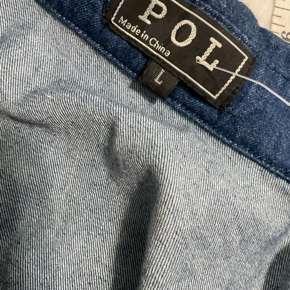 POL Blue Denim Dress Sleeveless Size L - Picture 4 of 6